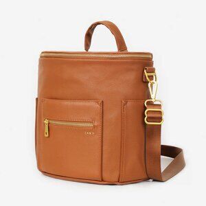 Fawn Design Mini Backpack Brown Faux Leather w/ Gold Hardware